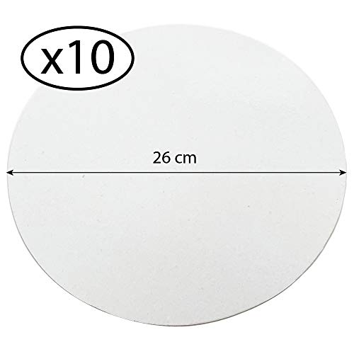 Juego de 10 soportes para pasteles en cajas de colores, con Tallas de su elección (Blanco/Negro 26 cm)