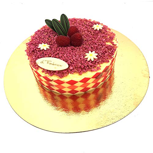 Juego de 10 soportes para pasteles en cajas de colores, con Tallas de su elección (Negro/Dorado 24 cm)