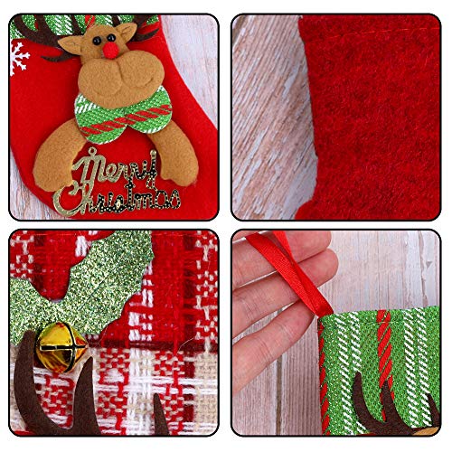 Juego de 12 medias navideñas de 6 pulgadas Medias navideñas 3D personalizadas Medias navideñas pequeñas Calcetines navideños para chimenea Calcetín colgante Mini calcetín navideño Adorno para árbol