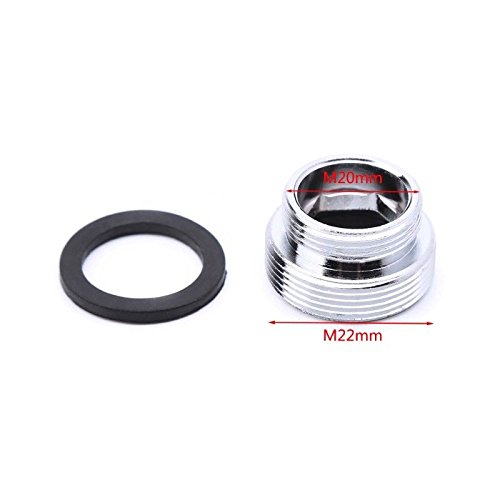 Juego de 2 conectores de aireador de grifo, rosca exterior de metal, adaptador de ahorro de agua, para grifo de cocina, 16/18/20/22/24/28/mm a 22 mm o G1/2 a 22 mm, negro