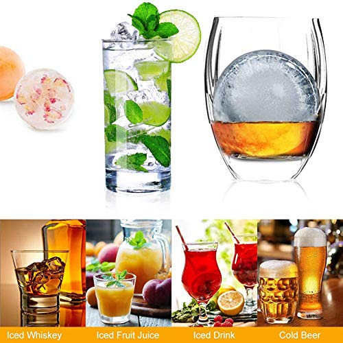 Juego de 2 Moldes de Silicona Suave de Calidad Alimentaria Fabricante de Baúl de Hielo Whiskey Grande para Mantener la Bebida Fría sin BPA,Rojo