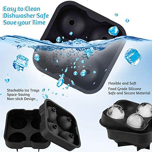 Juego de 2 Moldes de Silicona Suave de Calidad Alimentaria Fabricante de Baúl de Hielo Whiskey Grande para Mantener la Bebida Fría sin BPA,Rojo
