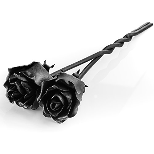 Juego de 2 rosas de hierro trenzadas para siempre.Hermoso regalo de aniversario con mensaje profundo - ramo entrelazado.