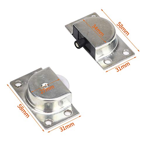 Juego de 2 ruedas para puerta corredera para muebles (4 piezas), rueda de rodillo resistente, kit de panel de guías de puerta, rodillos de acero inoxidable, ruedas deslizantes