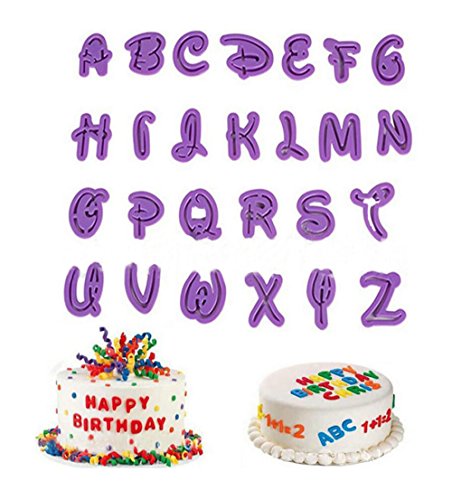 Juego de 26 moldes para tartas con números y letras, para fondant, confitería, para moldear galletas, herramientas de decoración