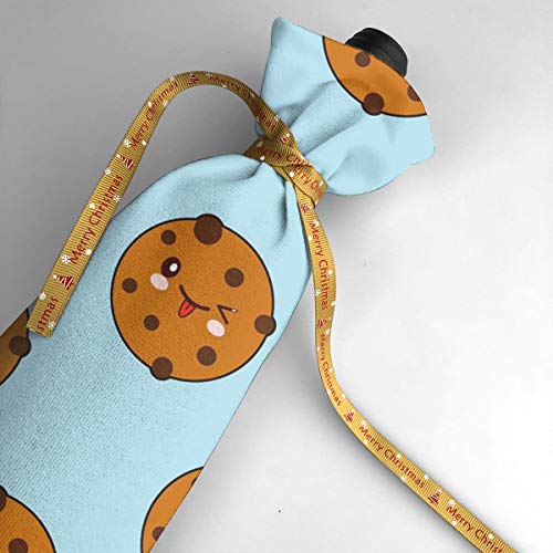Juego de 3 bolsas de botella de vino – perfecto para regalos de vino de Navidad y otros – Ideal para decoración de fiestas de Navidad – Galletas de chocolate con chips