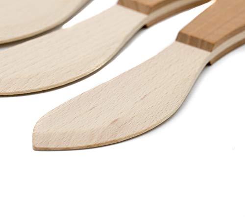 Juego de 3 cuchillos de mantequilla de madera