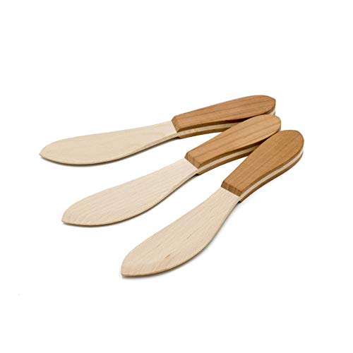 Juego de 3 cuchillos de mantequilla de madera
