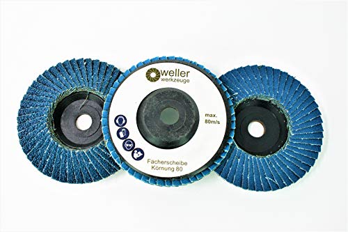 Juego de 3 discos de láminas (grano: 60/80/120, para Bosch GWS 10,8 10 8 12V 12 76)