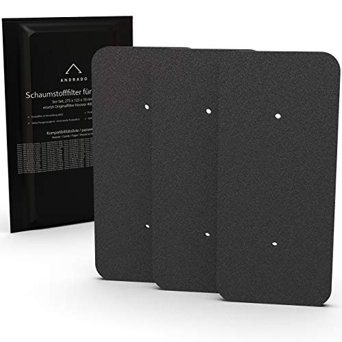 Juego de 3 filtros para secadora Hoover 40006731 I filtro para secadora I 275 x 125 mm I filtro de esponja, filtro de pelusa, esponja de filtro para secador de bomba de calor de ANDRADO