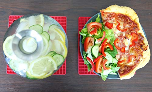 Juego de 4 Manoplas de Silicona para Horno, Resistentes al Calor, Antideslizantes, con Textura - Rojo