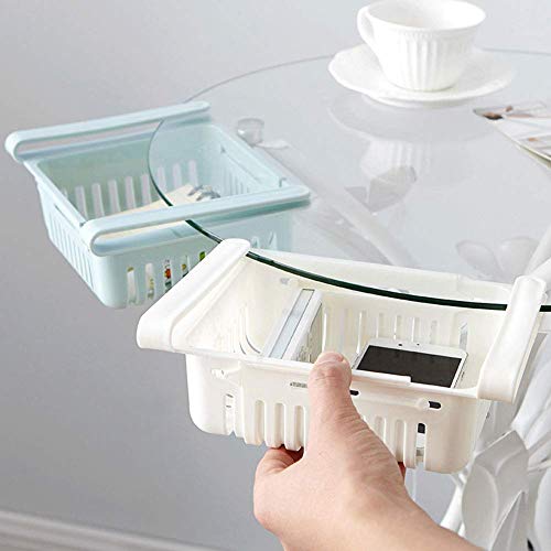 Juego de 4 organizadores de cajón para nevera, refrigerador, estante de almacenamiento para congelador, organizador de cocina y ahorro de espacio (4)