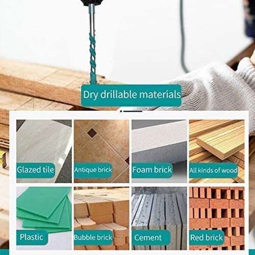 Juego de 5 brocas industriales multifuncionales, juego de ladrillos de carburo cementado, adecuado para acero inoxidable, hormigón, ladrillo vitrificado, madera, aleación de aluminio y plástico