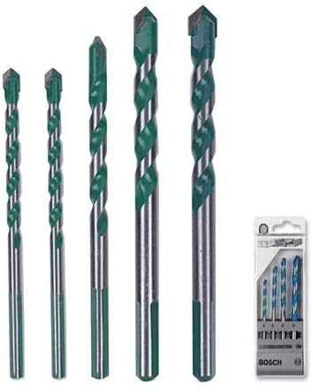 Juego de 5 brocas industriales multifuncionales, juego de ladrillos de carburo cementado, adecuado para acero inoxidable, hormigón, ladrillo vitrificado, madera, aleación de aluminio y plástico