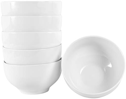 Juego de 6 cuencos pequeños para cereales de 500 ml de porcelana auténtica, también para pintar, cuencos de postre, aperitivos, sopa