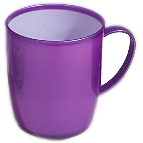 Juego de 6 tazas de plástico multicolor para viajes y niños, sin BPA, con mango