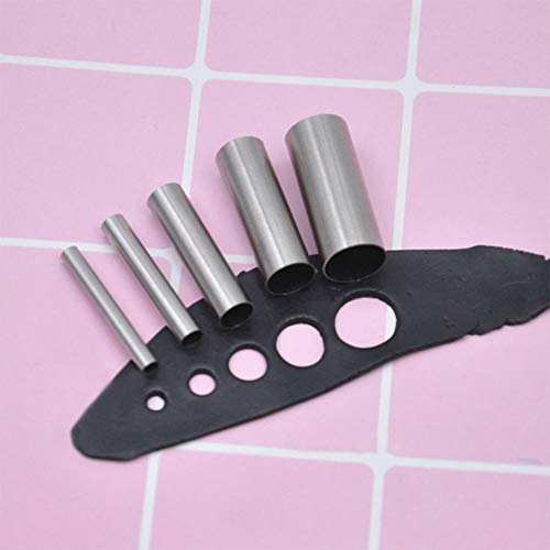 Juego de 7 cortadores de arcilla,cortadores de agujeros huecos de acero inoxidable redondos en forma de círculo moldes mini cortadores de galletas,moldes para hornear