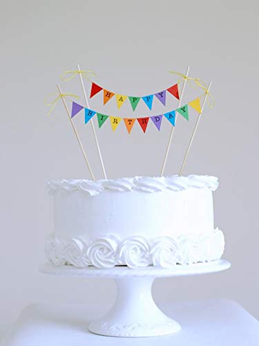 Juego de banderines de Feliz cumpleaños para pastel