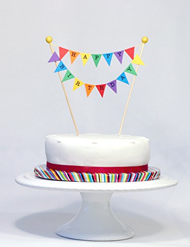 Juego de banderines de Feliz cumpleaños para pastel