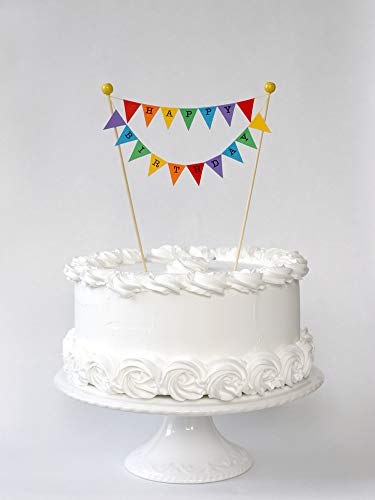Juego de banderines de Feliz cumpleaños para pastel