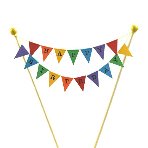 Juego de banderines de Feliz cumpleaños para pastel