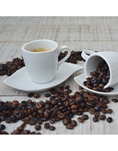 Juego de Café de Diseño Original 6 Tazas y 6 Platos con Forma de lágrima 100cc Cerámica Hogar y mas