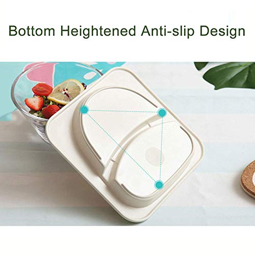 Juego de cena de bambú para niños de 5 piezas Shopwithgreen Tablero para niños Plato de comida Tazón Taza Cuchara Tenedor Juego Vajilla Vajilla de dibujos animados