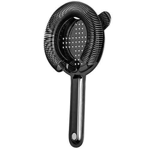 Juego de coctelera de 4 piezas con coctelera de coctel, parisina, colador de cóctel, jigger de 30/60 ml (paquete de regalo) Black Plated