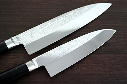 Juego de cuchillos de cocina Kai Shun Pro SHO – DEBA VG-0002 + DEBA VG-0003+ tabla de cortar de madera de wengué