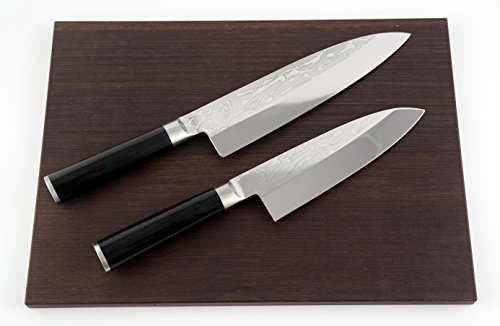 Juego de cuchillos de cocina Kai Shun Pro SHO – DEBA VG-0002 + DEBA VG-0003+ tabla de cortar de madera de wengué