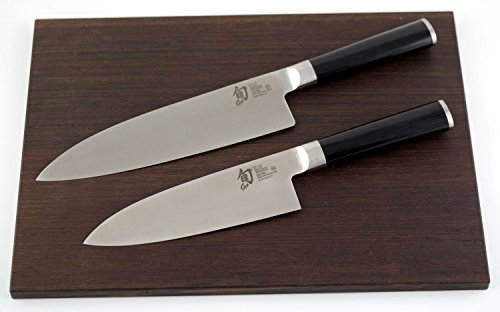 Juego de cuchillos de cocina Kai Shun Pro SHO – DEBA VG-0002 + DEBA VG-0003+ tabla de cortar de madera de wengué