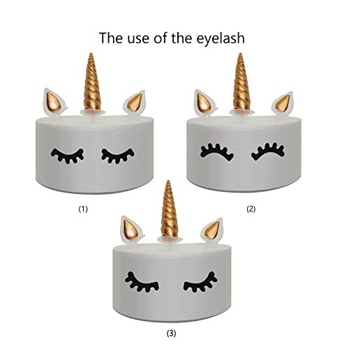 Juego de decoración de unicornio dorado para pasteles, incluye cuerno, orejas y pestañas
