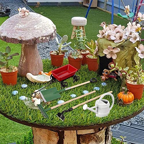 Juego de herramientas para el hogar   Juego de mini herramientas para plantas de jardinería Juego de palas Implementos agrícolas Juego de hervidor de agua para el automóvil 1:12 Juego de herramien