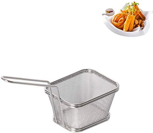 Juego de herramientas para el hogar   Mini cestas para freír Freidora de acero inoxidable Cesta para colar Servir Presentación de alimentos Papas fritas Cesta Herramientas de cocina Mesa Artesanía