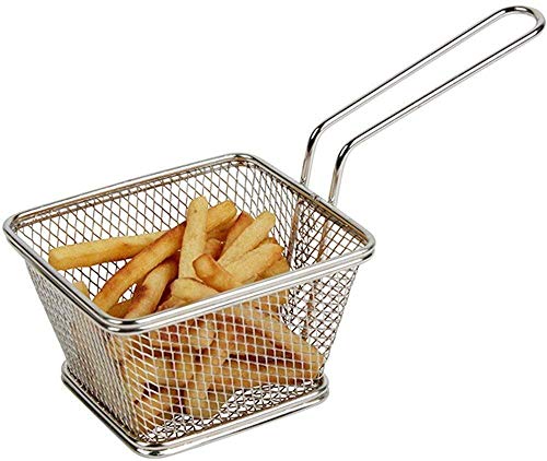 Juego de herramientas para el hogar   Mini cestas para freír Freidora de acero inoxidable Cesta para colar Servir Presentación de alimentos Papas fritas Cesta Herramientas de cocina Mesa Artesanía