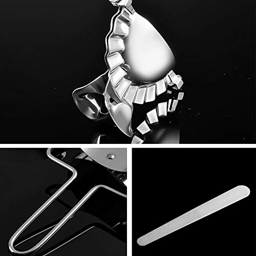Juego de Moldes de Bola de Masa de Acero Inoxidable,Molde de Empanadillas Manuales/Cuchara de Relleno de Bola de Masa hervida/Cortador de Bola de Masa Hervida,Dumpling Accesorios de Cocina(3 Piezas)