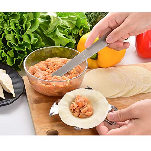 Juego de Moldes de Bola de Masa de Acero Inoxidable,Molde de Empanadillas Manuales/Cuchara de Relleno de Bola de Masa hervida/Cortador de Bola de Masa Hervida,Dumpling Accesorios de Cocina(3 Piezas)
