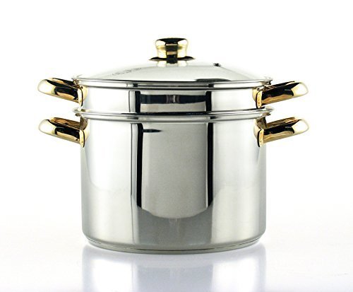 Juego de Pasta: Cazuela de Pasta Chef 24cm + Cubertería de Pasta 13 Piezas Trento en Caja Regalo.