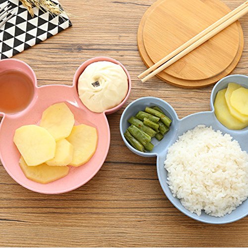 Juego de platos y cuencos de plástico ICYCHEER con la forma de la cabeza de Mickey Mouse. Ideal para niños