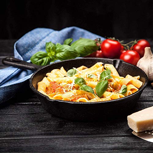 Juego de sartenes de hierro fundido de 3 piezas – El mejor servicio profesional de restaurante de calidad de cocinero pretemporada, juego de sartenes de 25,4 cm, 20,3 cm, 15,2 cm