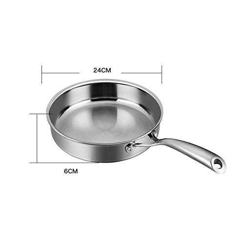 Juego de sartenes y sartenes profesional, juego de ollas y tazones de acero inoxidable 304, apto para cocina de inducción, estufa de gas, cocina familiar o restaurante