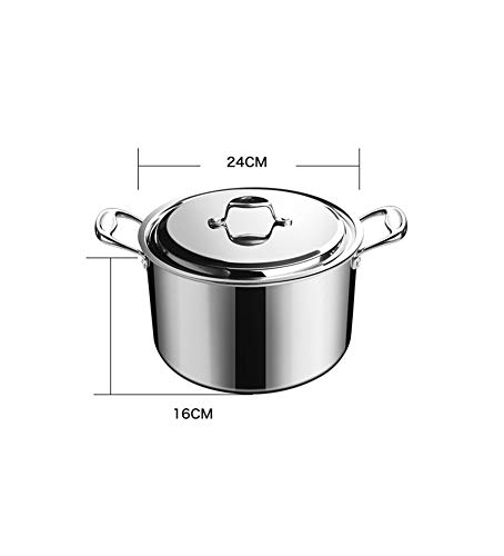 Juego de sartenes y sartenes profesional, juego de ollas y tazones de acero inoxidable 304, apto para cocina de inducción, estufa de gas, cocina familiar o restaurante