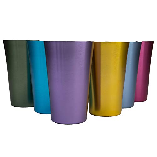 Juego de seis vasos de aluminio anodizado