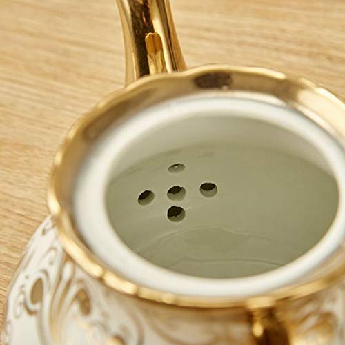 Juego De Té Café Con Cerámica 20 Piezas, Porcelana China De Oro Con Estampado Europeo, Estantes De Envío, Porcelana China, Hechos A Mano, Regalos, Menaje, Cafetería