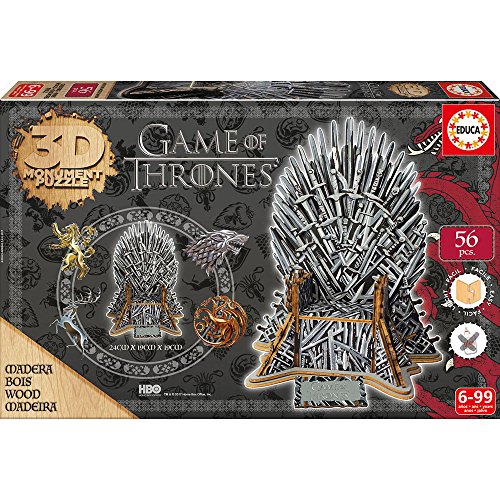 Juego de Tronos Puzzle 3D de Madera, 56 Piezas (Educa Borrás 17207)