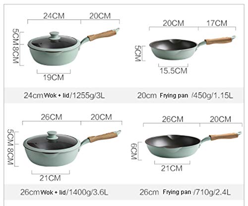 Juego de utensilios de cocina antiadherentes, juego de ollas, cocina doméstica, wok, sartén combinada, sartén antiadherente wok, adecuado para restaurante de cocina-A