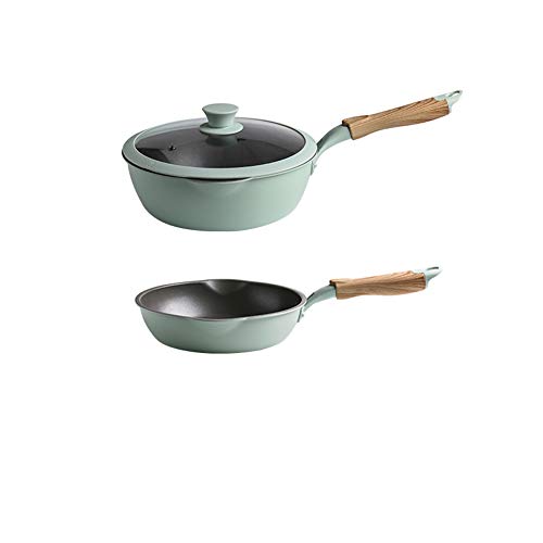 Juego de utensilios de cocina antiadherentes, juego de ollas, cocina doméstica, wok, sartén combinada, sartén antiadherente wok, adecuado para restaurante de cocina-A