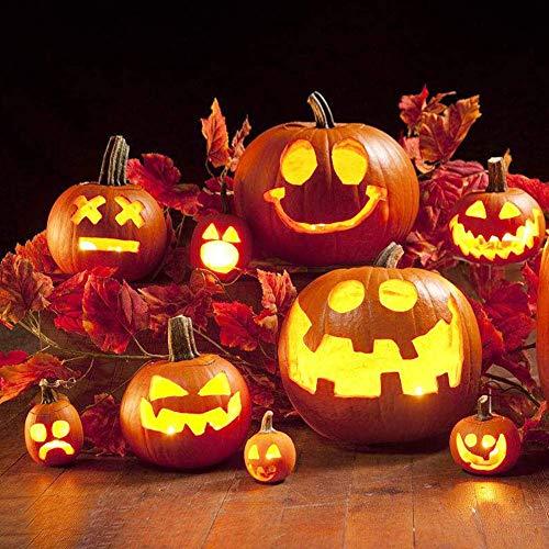 Juego de útiles para tallar Calabazas, 4 Piezas Kit de Talla de Calabaza Premium para Halloween - Talla de Calabaza de Halloween Luz de Calabaza DIY, Juego de Herramientas de Acero Inoxidable + Mango