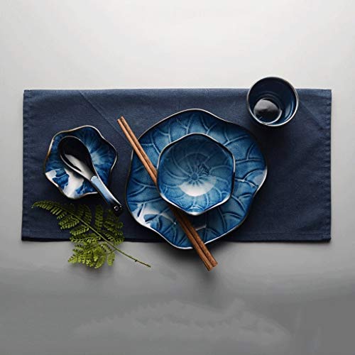 Juego de vajilla de Estilo japonés, Olla de cerámica, Restaurante de Sushi, Restaurante, Plato a Juego, Cuchara, Taza (Adecuado para una Persona)