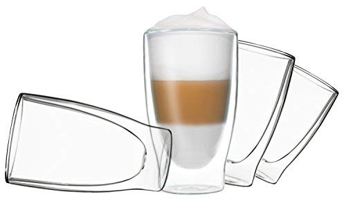 Juego de vasos de cristal doble DUOS (4 vasos x 400 ml), vasos té Vasos DUOS de Feelino.